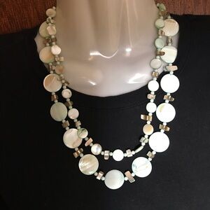Light Colored Shell Double Strand Necklace